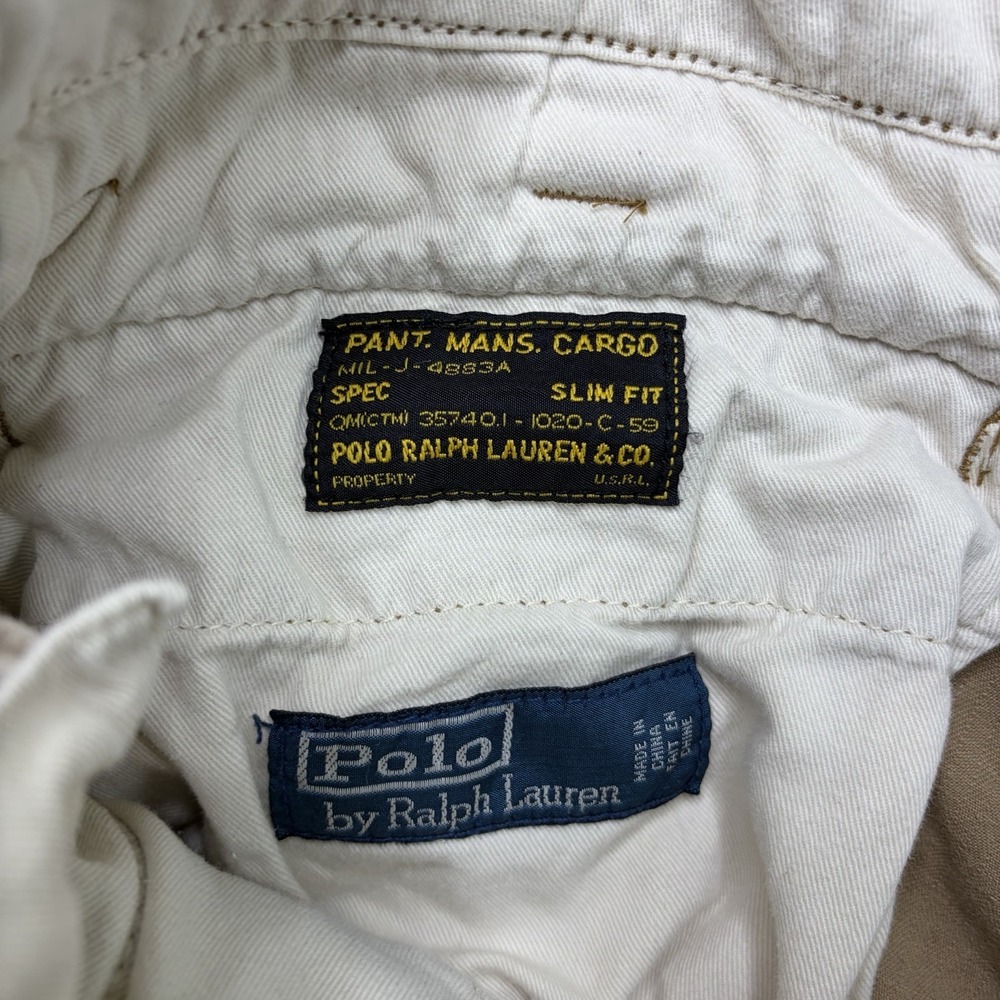 POLO RALPH LAUREN Utility Cargo Pants Slim Fit Military Herringbone Mens 32x30 - Picture 12 of 16